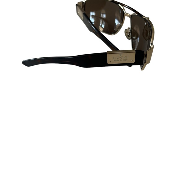 Pristine Gucci Vintage Tortoise & Gold Sunglasses 1856/S Rectangle Frame - Picture 5 of 8